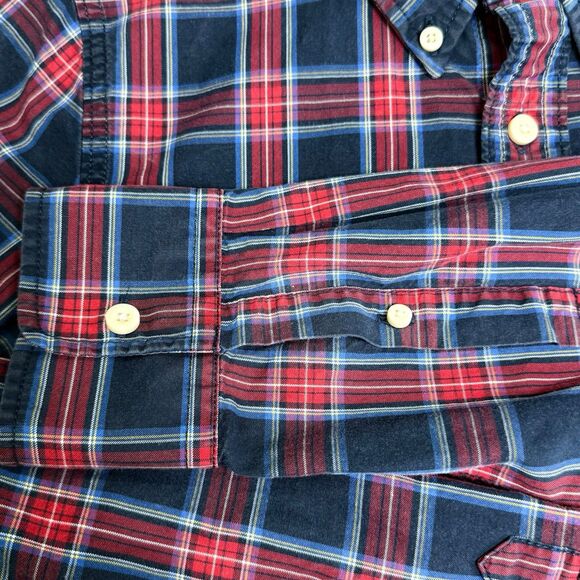 Abercrombie & Fitch Muscle Plaid Button Up Shirt Men's Medium M Red Blue - Picture 10 of 16